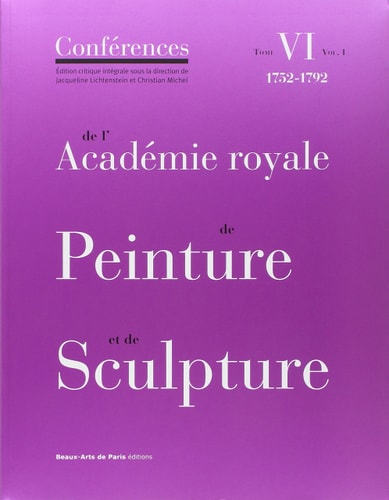 6-V1 CONFERENCES DE L'ACADEMIE ROYALE D, de Jacqueline Lichtenstein | portada del libro