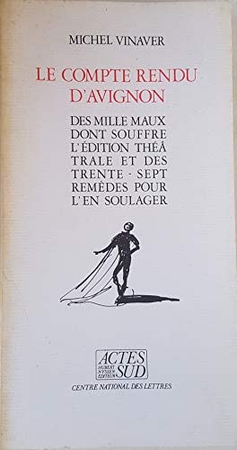 LE COMPTE RENDU D'AVIGNON, de Vinaver | portada del libro