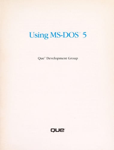 USING MS-DOS 5, de QUE | portada del libro