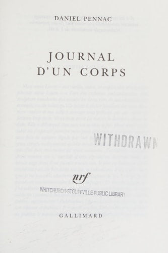 JOURNAL D'UN CORPS, de Daniel Pennac | portada del libro