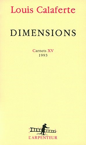 DIMENSION 1993 CARNETS XV, de Louis Calaferte | portada del libro