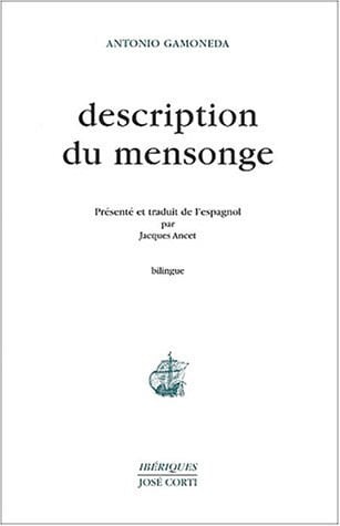 DESCRIPTION DU MENSONGE, de GAMONEDA ANTONI | portada del libro