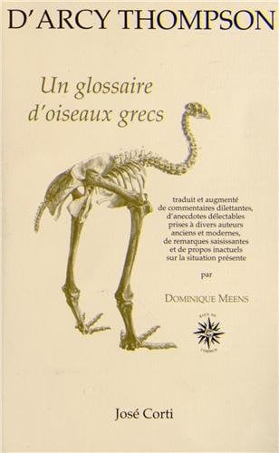 UN GLOSSAIRE D OISEAUX GRECS EDITION AUGMENTEE PAR DOMINIQUE, de D'ARCY THOMPSON | portada del libro