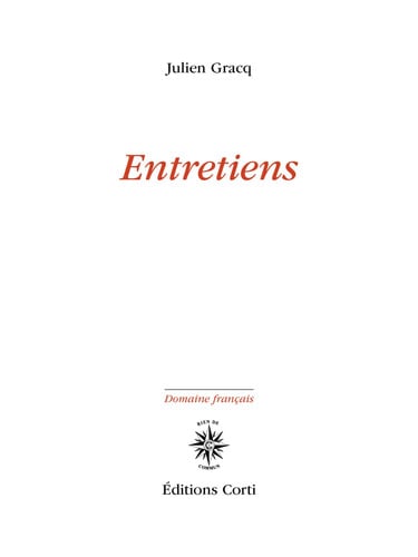 ENTRETIENS NED, de GRACQ JULIEN | portada del libro