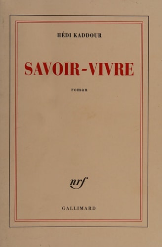 SAVOIR-VIVRE, de Kaddour | portada del libro