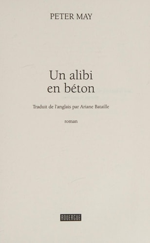 UN ALIBI EN BETON, de Peter May | portada del libro