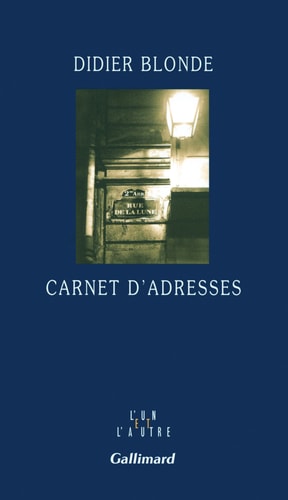 CARNET D'ADRESSES, de Didier Blonde | portada del libro