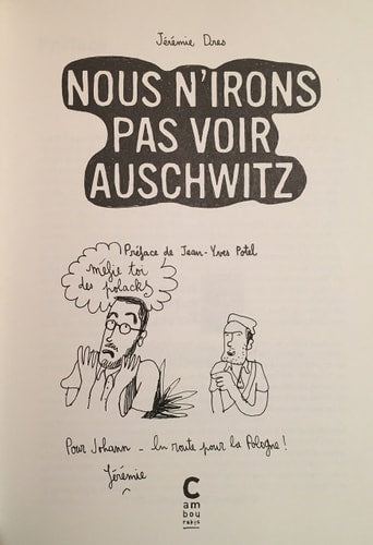 NOUS N'IRONS PAS VOIR AUSCHWITZ, de Jérémie Dres | portada del libro