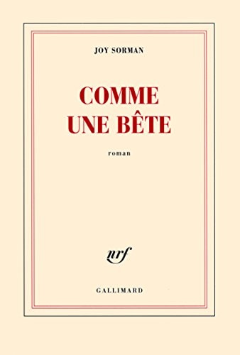 COMME UNE BETE, de Joy Sorman | portada del libro