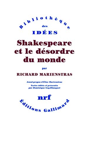 SHAKESPEARE ET LE DESORDRE DU MONDE, de Richard Marienstras | portada del libro