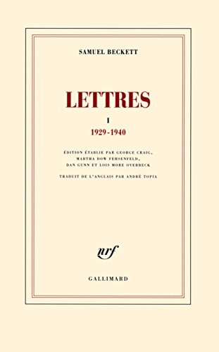 LETRES TOME 1 1929-1940, de Samuel Beckett | portada del libro