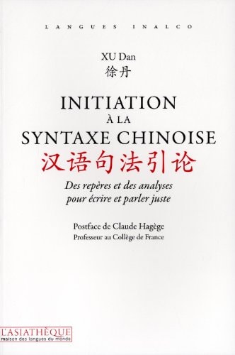 INITITION A LA SYNTAXE CHINOISE, de Dan Xu | portada del libro