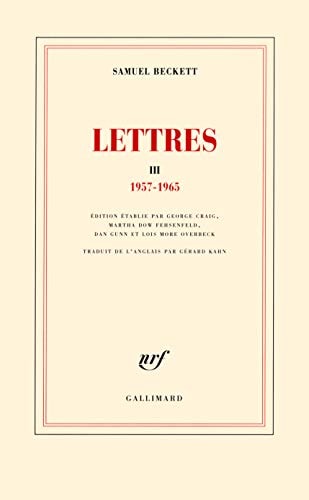 LETRES TOME 3 1957-1965, de Samuel Beckett | portada del libro