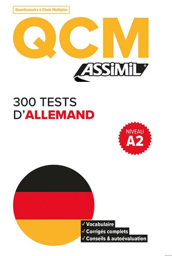 300 TESTS D'ALLEMAND, NIVEAU A2 : QCM, de | portada del libro