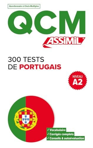 300 TESTS DE PORTUGAIS : NIVEAU A2 : QCM, de | portada del libro