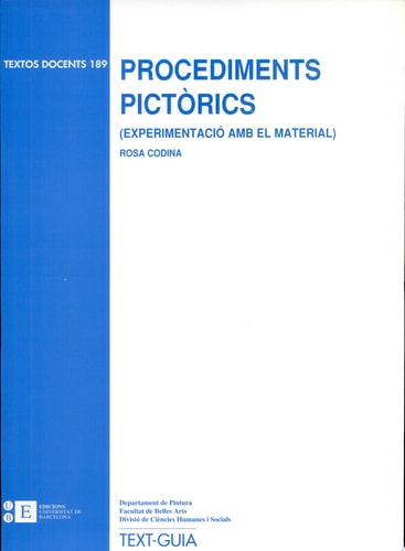 Procediments pictòrics, de Codina Esteve | portada del libro