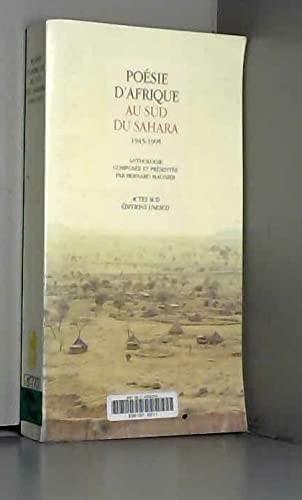 POESIE D'AFRIQUE AU SUD DU SAHARA 1945-1995, de Magnier | portada del libro
