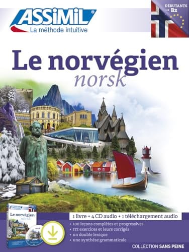 LE NORVEGIEN, DEBUTANTS A B2 : 1 LIVRE + 4 CD AUDIO + 1 TELECHARGEMENT AUDIO, de | portada del libro