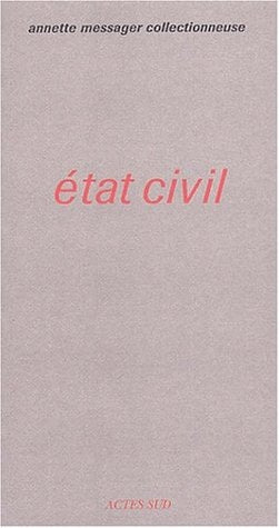 ETAT CIVIL, de Annette Messager | portada del libro