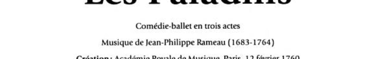 ASO N.219 LES PALADINS, de Jean-Philippe Rameau | portada del libro