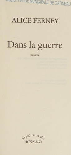 DANS LA GUERRE, de Ferney | portada del libro