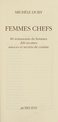 LES FEMMES CHEFS, de Michèle Duby | portada del libro