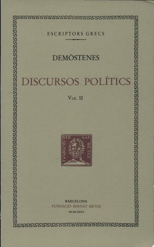 Discursos polítics, vol. II: Contra Timòcrates, de Demòstenes | portada del libro