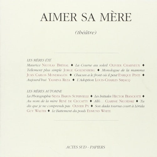 AIMER SA MERE, de Alfredo Arias | portada del libro