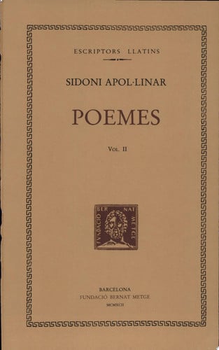 Poemes, vol. II i últim: Poemes menors, de Sidoni Apol·linar | portada del libro
