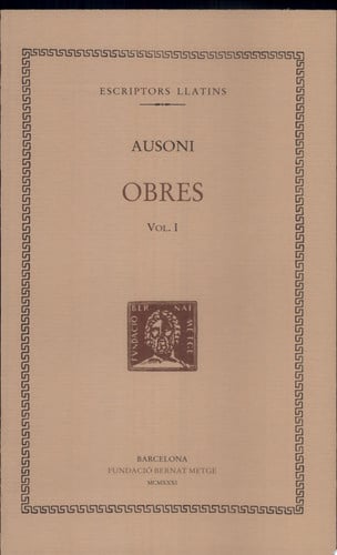 Obres, vol. I, de Ausoni | portada del libro