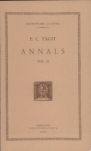 Annals, vol. II: llibres III-IV, de Tàcit | portada del libro