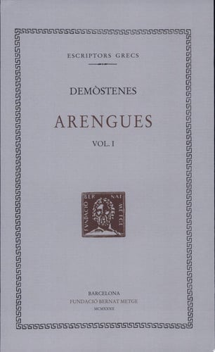 Arengues, vol. I, de Demòstenes | portada del libro