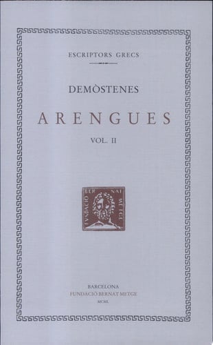 Arengues, vol. II, de Demòstenes | portada del libro