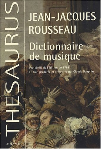 DICTIONNAIRE DE MUSIQUE, de Rousseau | portada del libro