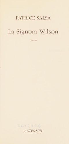 LA SIGNORA WILSON, de Patrice Salsa | portada del libro