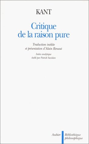 CRITIQUE DE LA RAISON PURE, de Kant | portada del libro