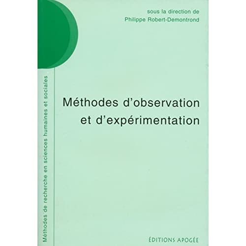 METHODES D'OBSERVATION ET D'EXPERIMENT, de Philippe Robert-Demontrond | portada del libro
