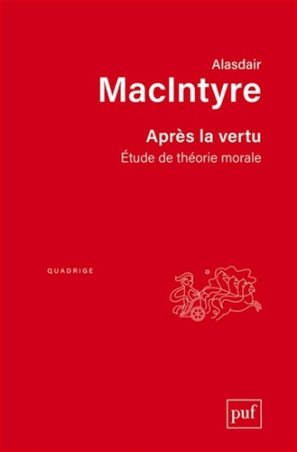 PRES LA VERTU, de Alasdair C. MacIntyre | portada del libro