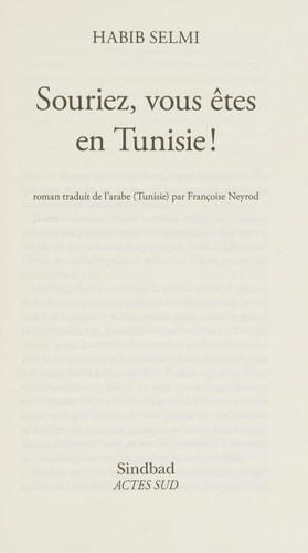 SOURIEZ VOUS ÒTES EN TUNISIE, de Habib Selmi | portada del libro