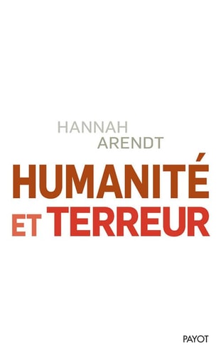 HUMANITE ET TERREUR, de Hannah Arendt | portada del libro