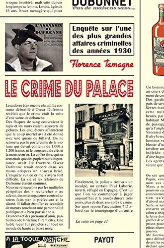 LE CRIME DU PALACE, de Florence Tamagne | portada del libro