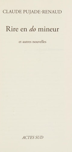 RIRE EN DO MINEUR, de Claude Pujade-Renaud | portada del libro