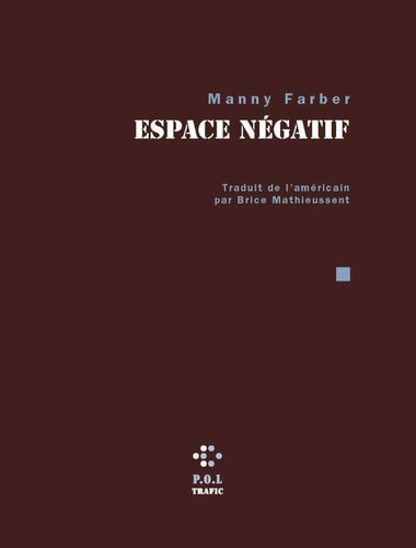 ESPACE NEGATIF, de Manny Farber | portada del libro