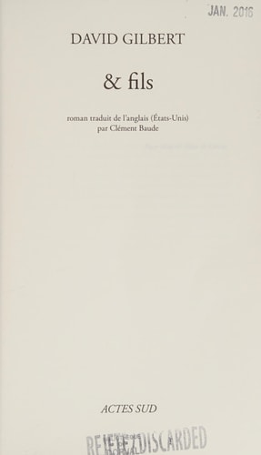 & FILS, de David Gilbert | portada del libro