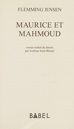 MAURICE ET MAHMOUD, de Flemming Jensen | portada del libro