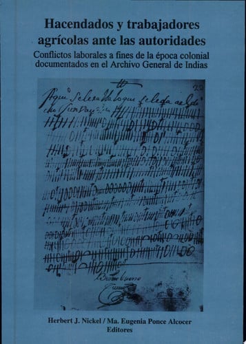 HACENDADOS Y TRABAJADORES AGRICOLAS AN, de PONCE ALCOCER | portada del libro