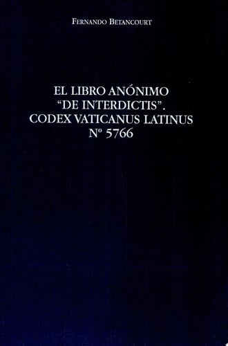 EL LIBRO ANONIMO DE INTERDICTIS | portada del libro