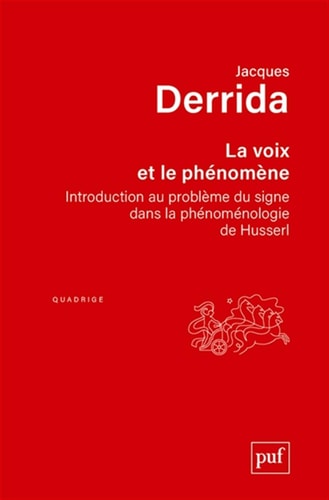 A VOIX ET LE PHENOMENE, de Jacques Derrida | portada del libro