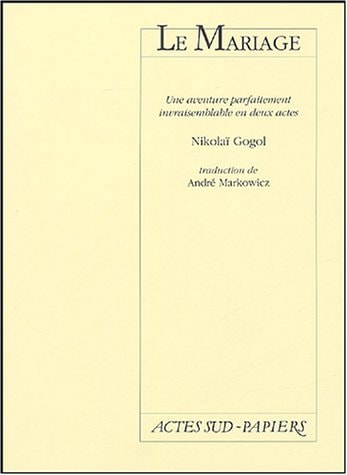LE MARIAGE, de Nikolaï Gogol | portada del libro