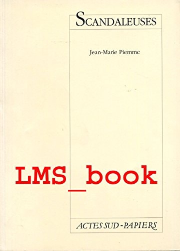 SCANDALEUSES, de Jean-Marie Piemme | portada del libro